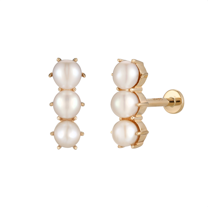 Perla Linea Flatback Earring
