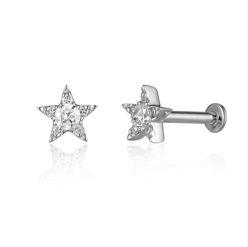 Nova Star Diamond Flatback Earring