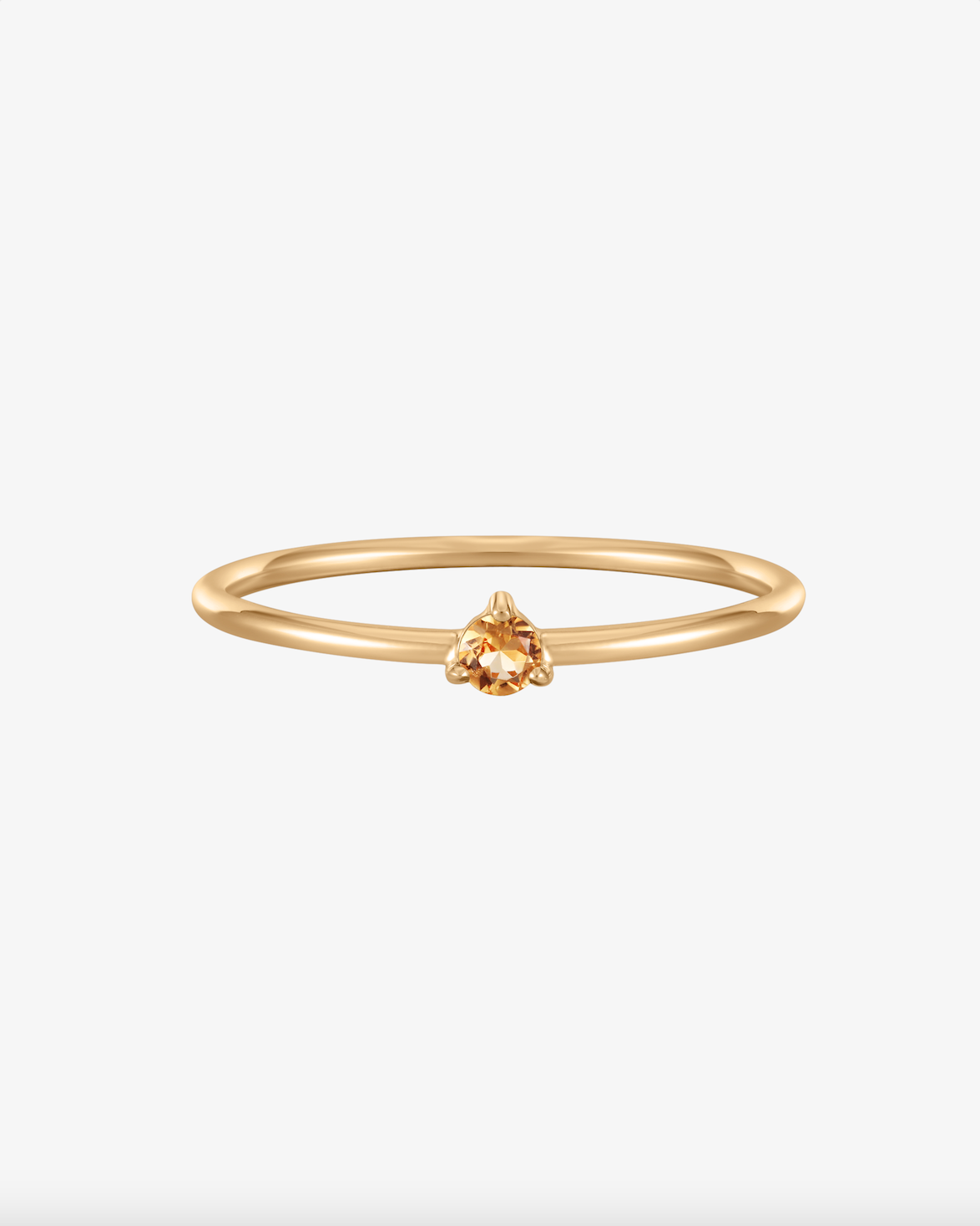 November Birthstone Citrine Solitaire Ring