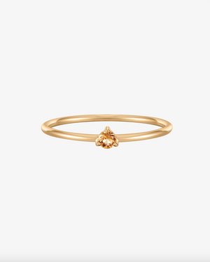 November Birthstone Citrine Solitaire Ring