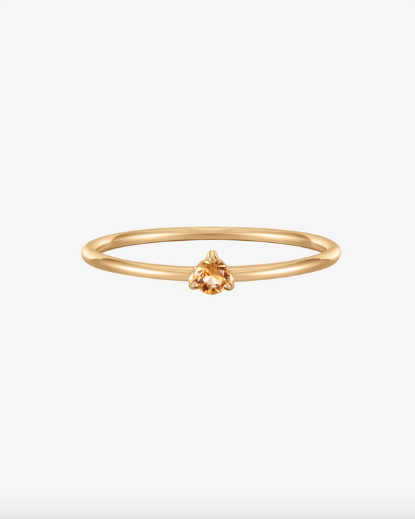 November Birthstone Citrine Solitaire Ring