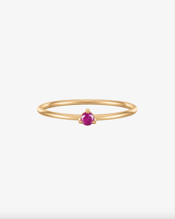 July Birthstone Ruby Solitaire Ring