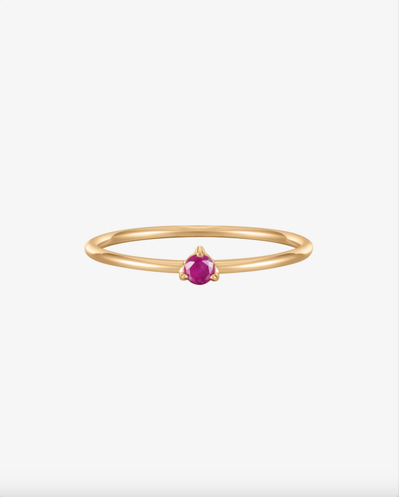 July Birthstone Ruby Solitaire Ring
