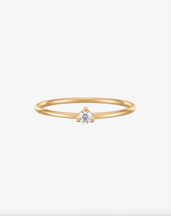 April Birthstone Diamond Solitaire Ring