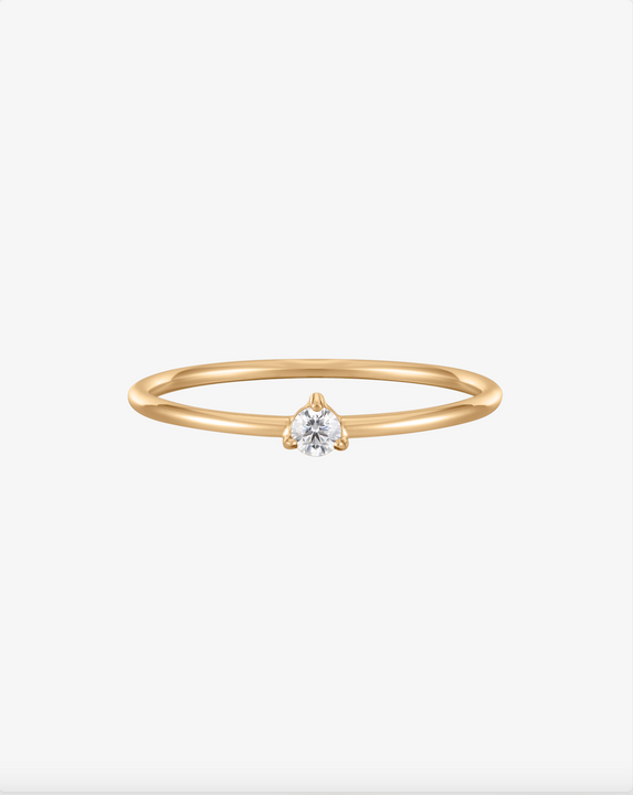 April Birthstone Diamond Solitaire Ring