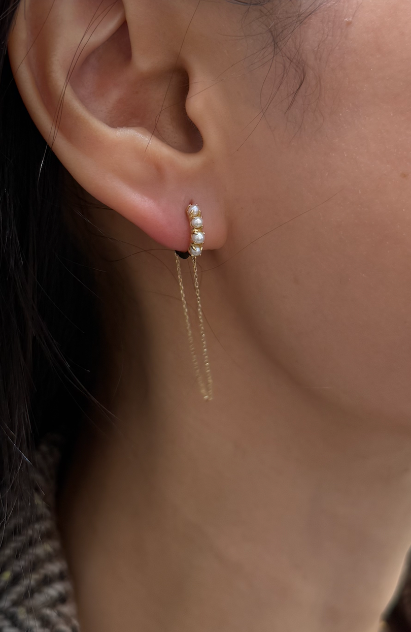 Shimmer Chain Huggie Earring