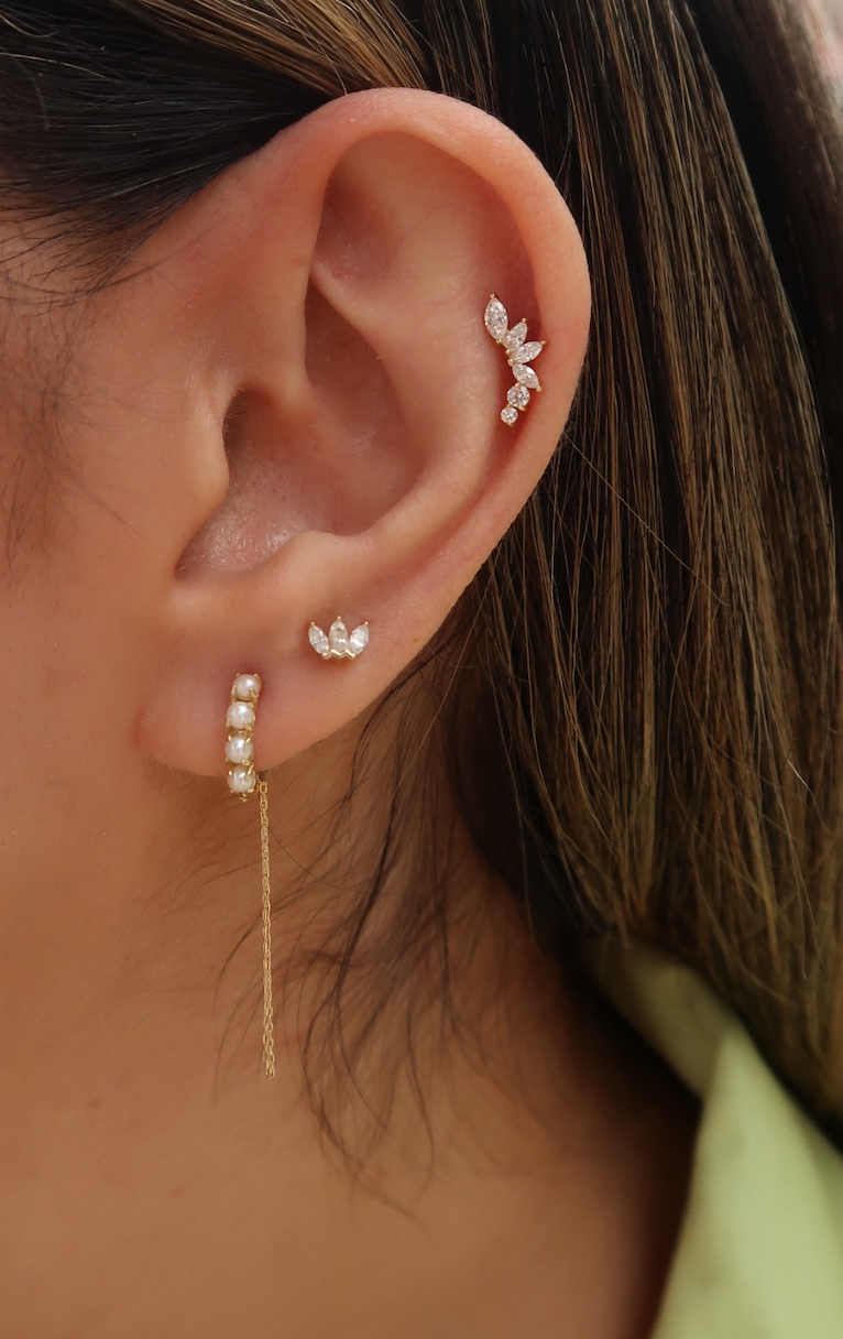 Shimmer Chain Huggie Earring