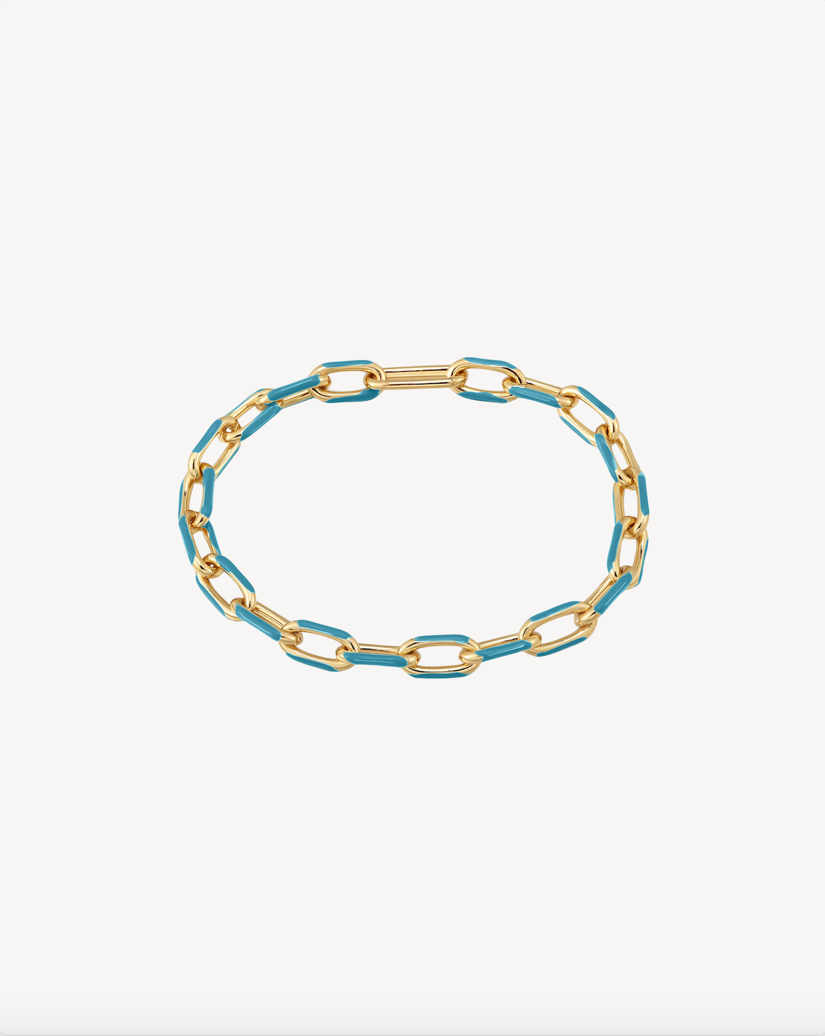Azure Enamel Paperclip Chain Bracelet