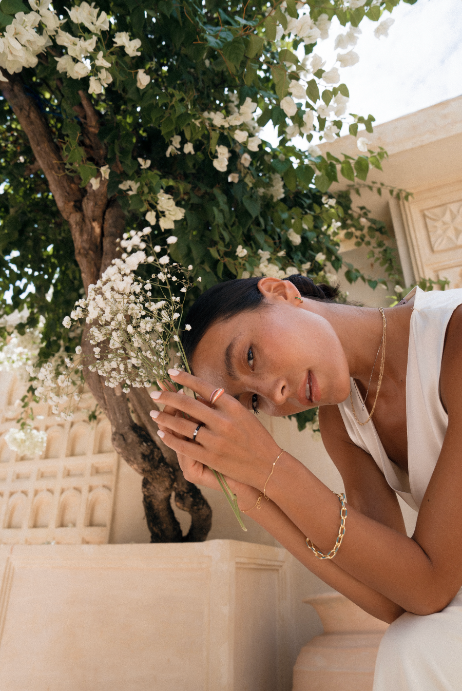 Azure Enamel Paperclip Chain Bracelet