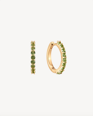 August Birthstone Peridot Huggie Earring