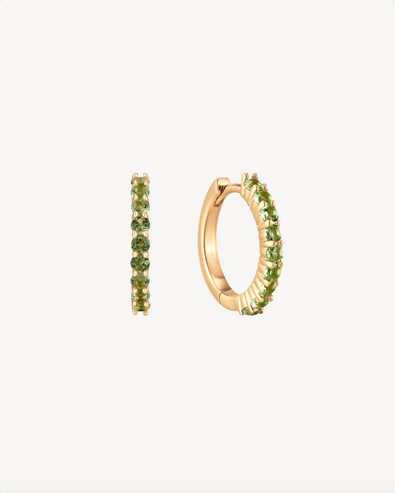 August Birthstone Peridot Huggie Earring