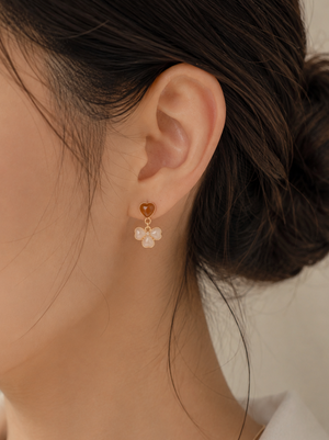 Honey Jade Clover Earrings