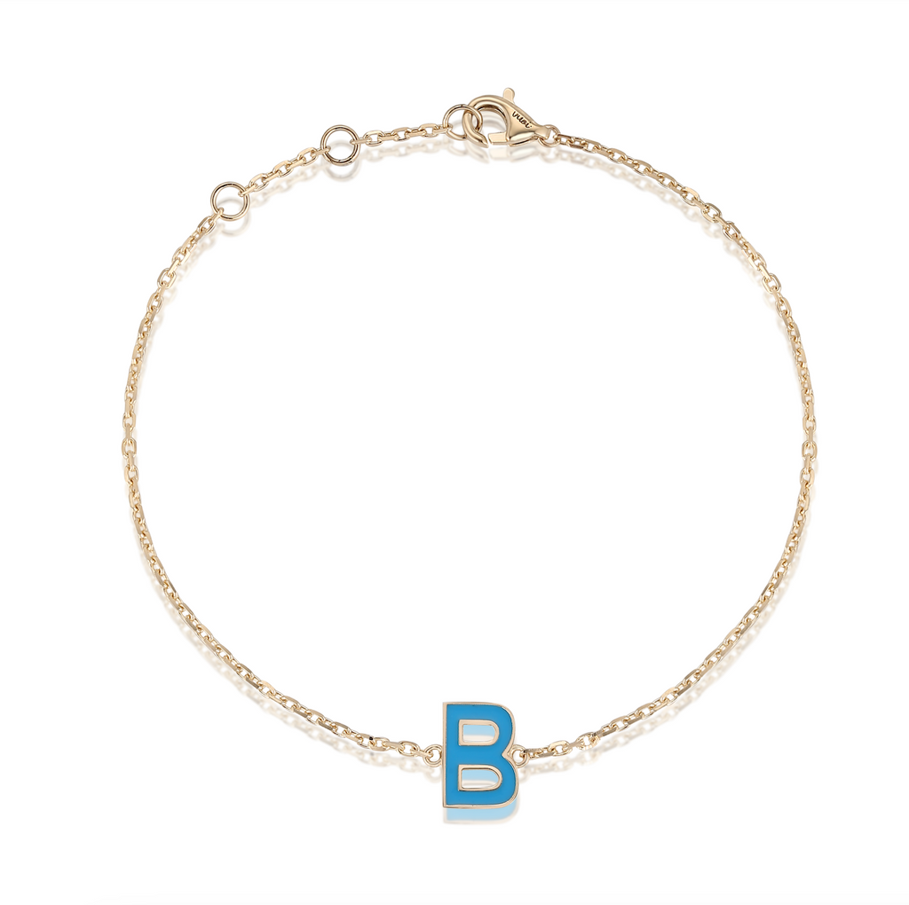 Large Initial Enamel Bracelet