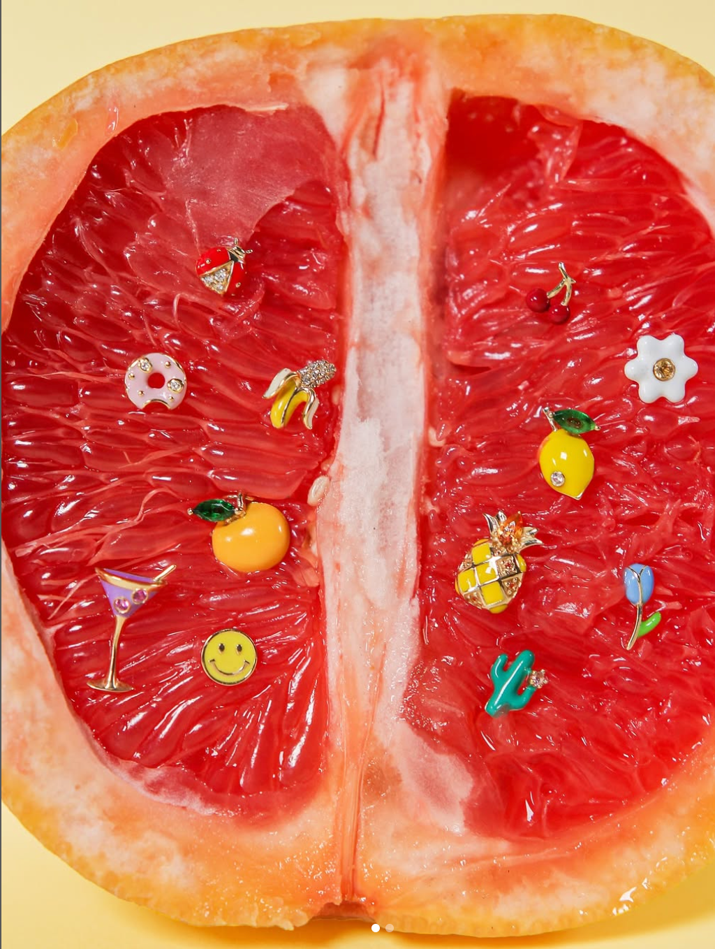 Lemon Enamel Stud Earring