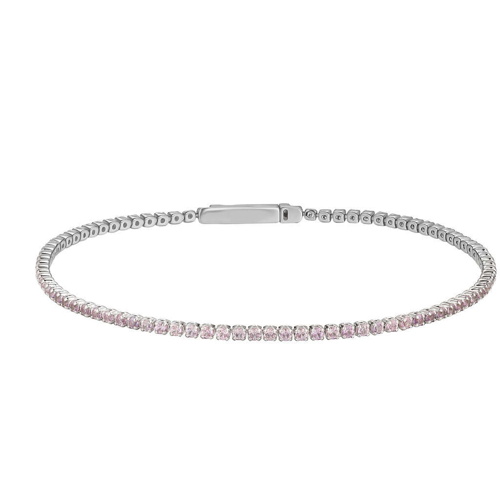 18k Gold Tennis Bracelet With Different Gemstones