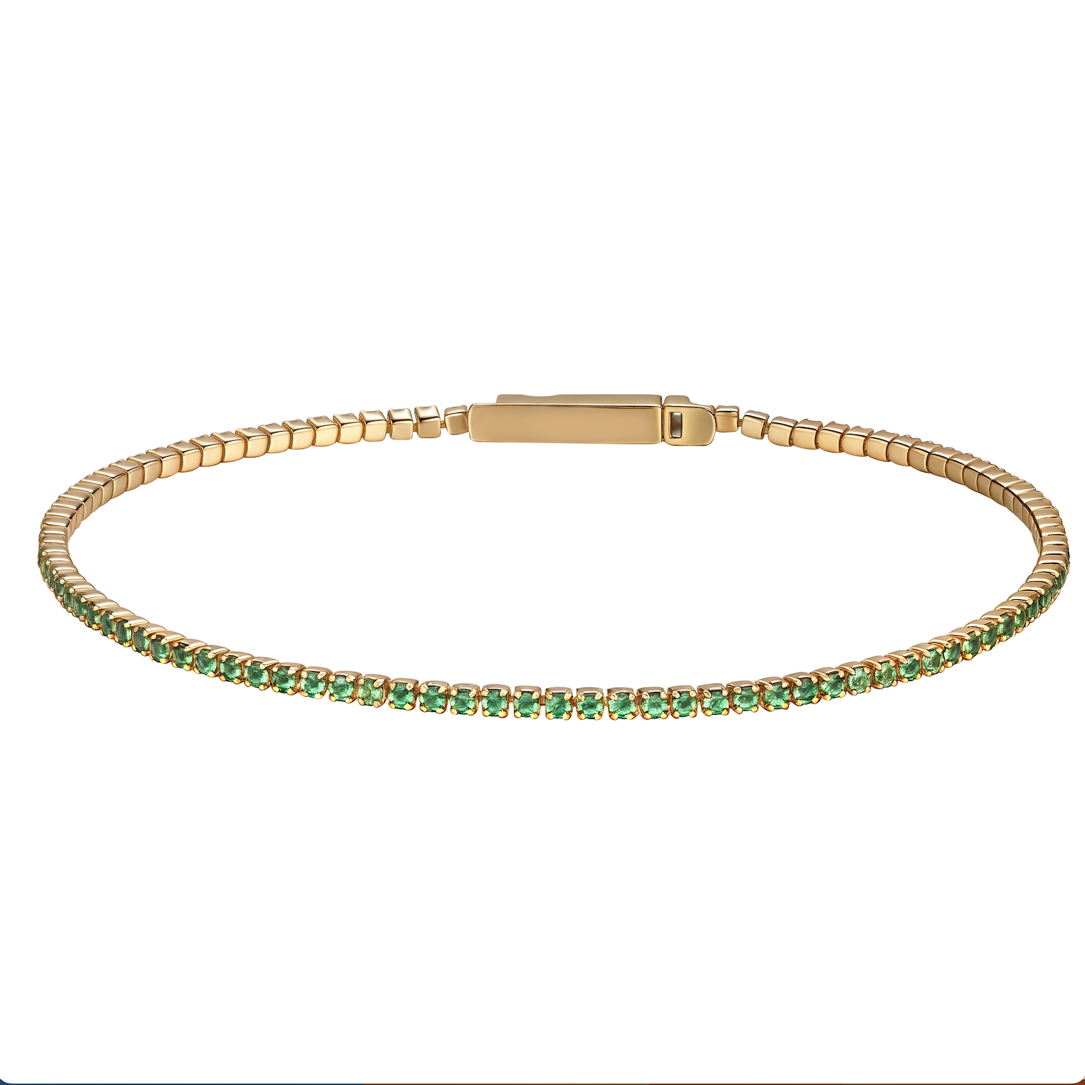 18k Gold Tennis Bracelet With Different Gemstones