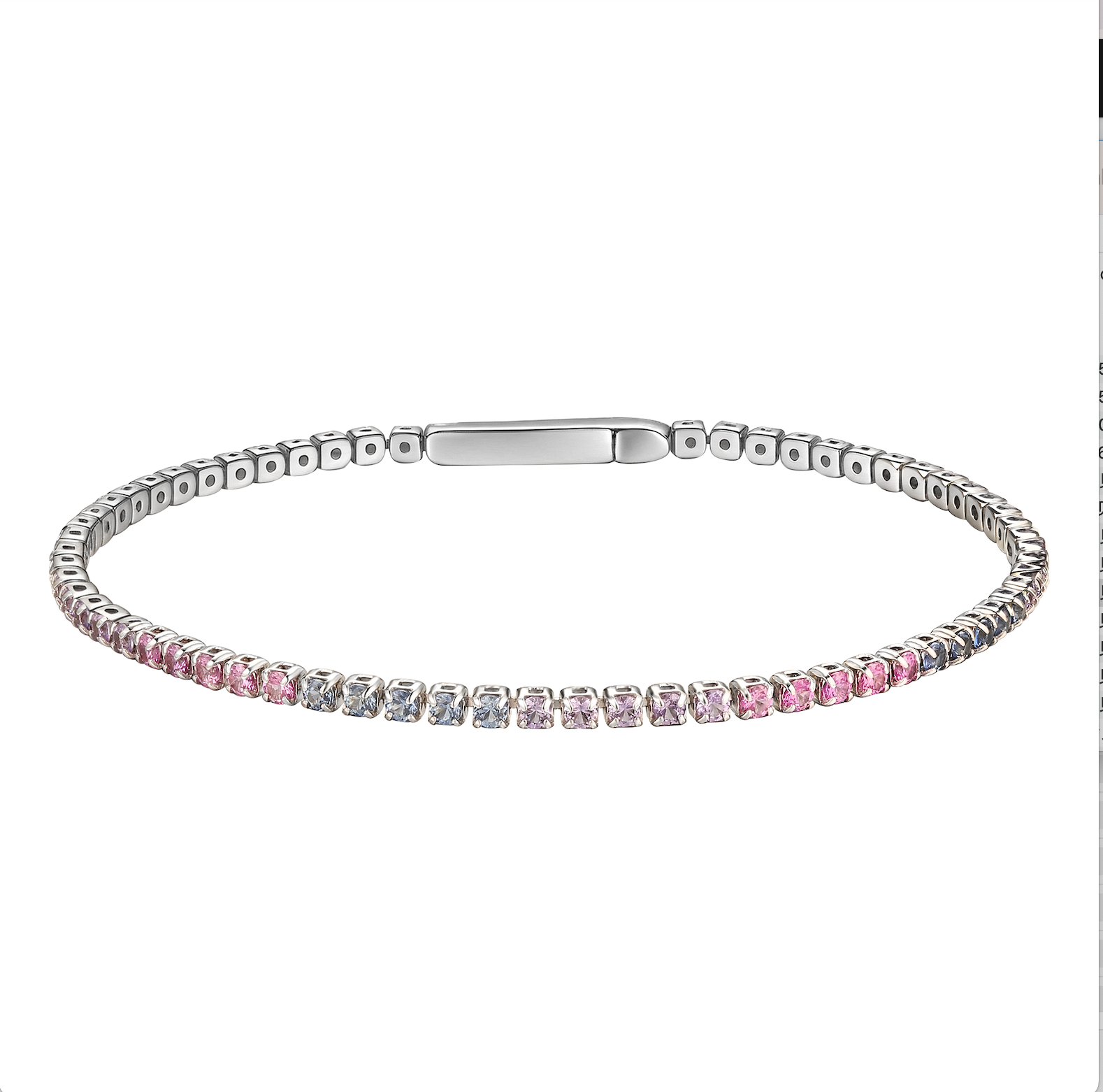 18k Gold Tennis Bracelet With Different Gemstones