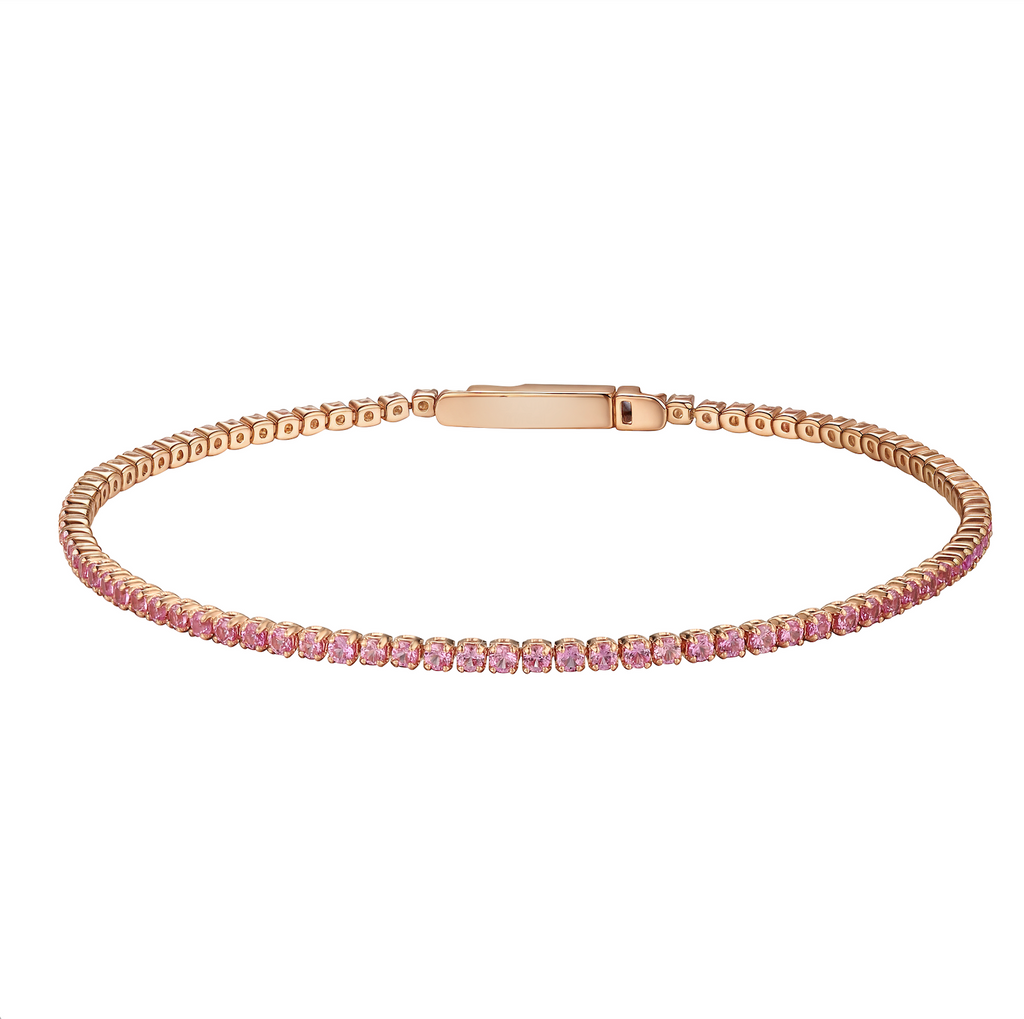 18k Gold Tennis Bracelet With Different Gemstones