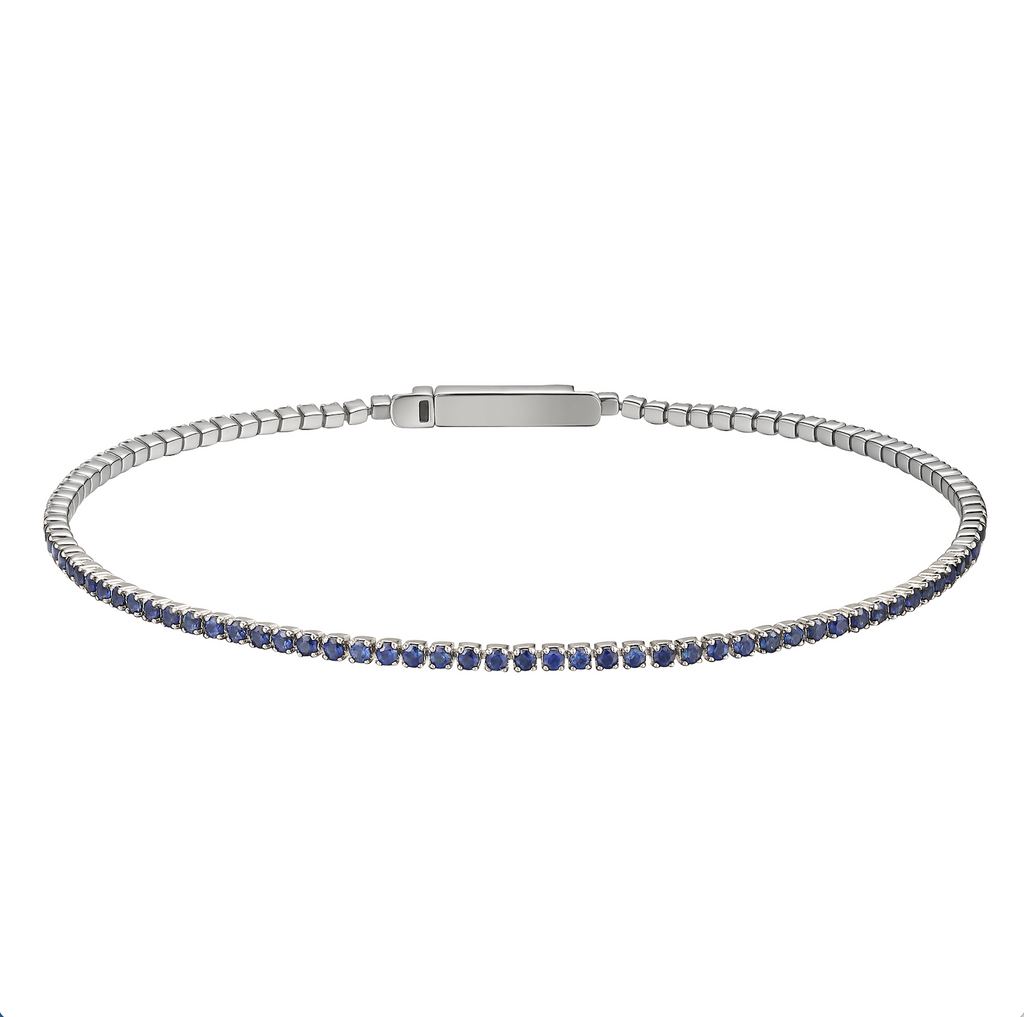 18k Gold Tennis Bracelet With Different Gemstones