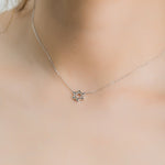 Star of David Necklace in Solid Gold White Gold