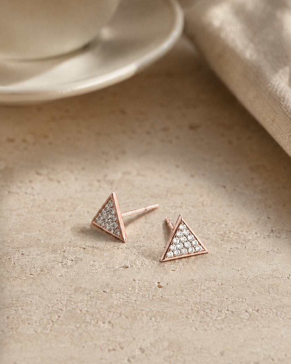 Triangle Pavé Studs