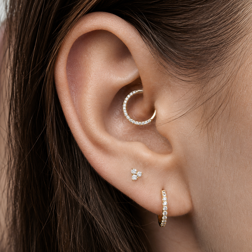 Trio Heart Flatback Earring