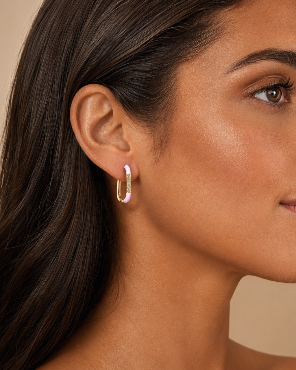Lilac Glow Huggie Earring