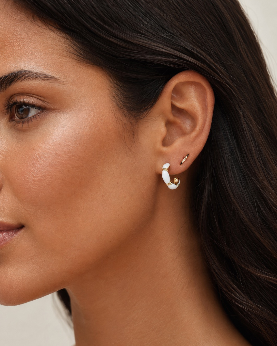 Ivory Hoop Earrings