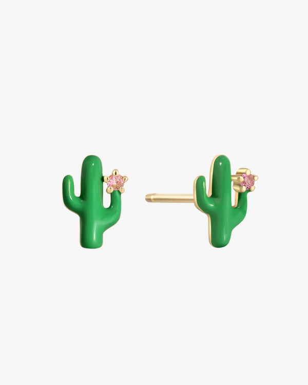 Cactus Enamel Stud Earring
