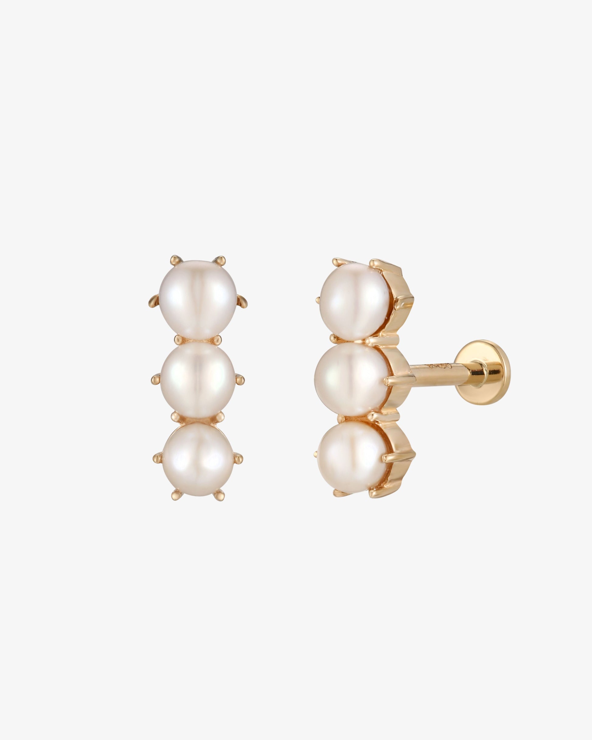 Perla Linea Flatback Earring