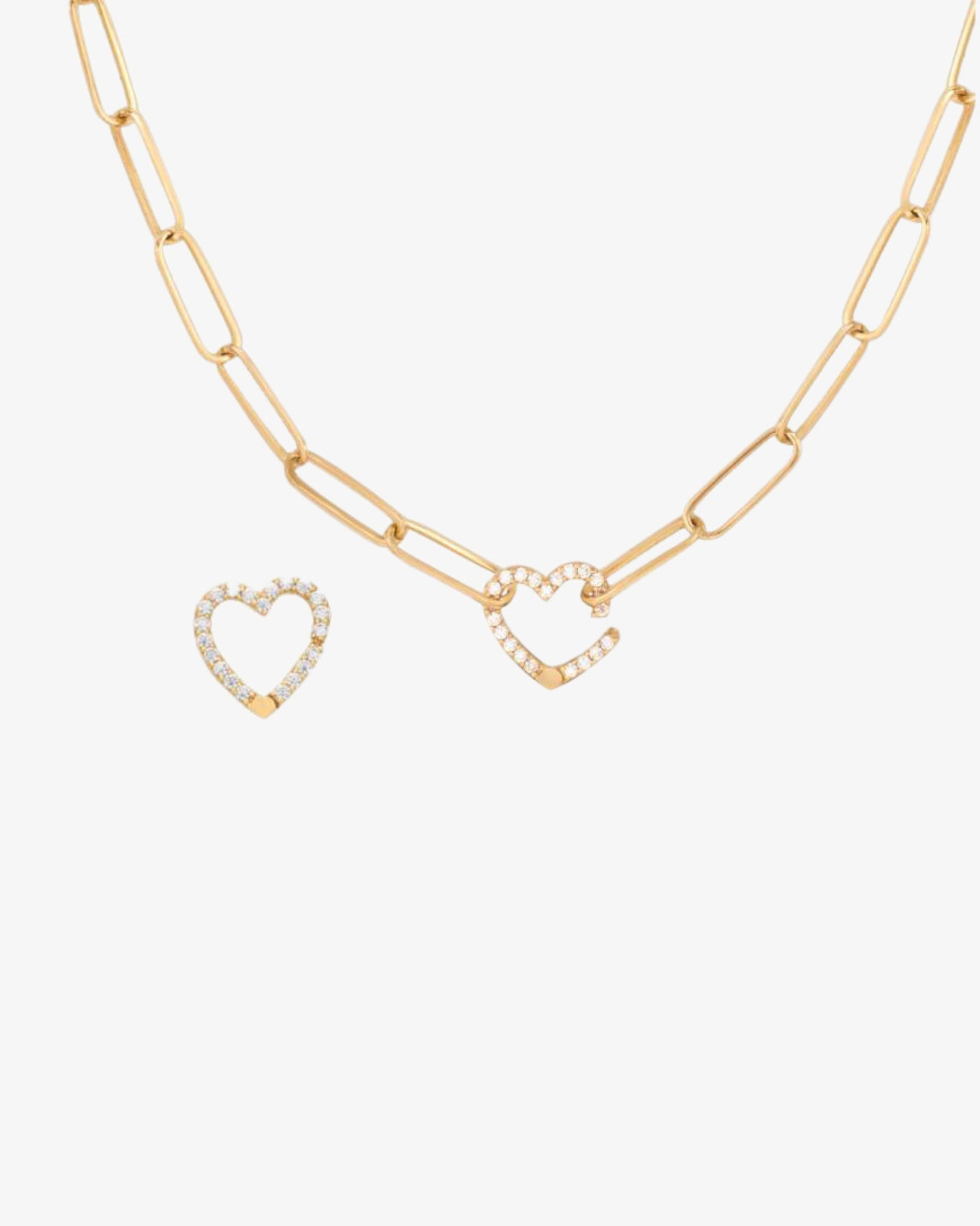 Heart Paperclip Chain Necklace