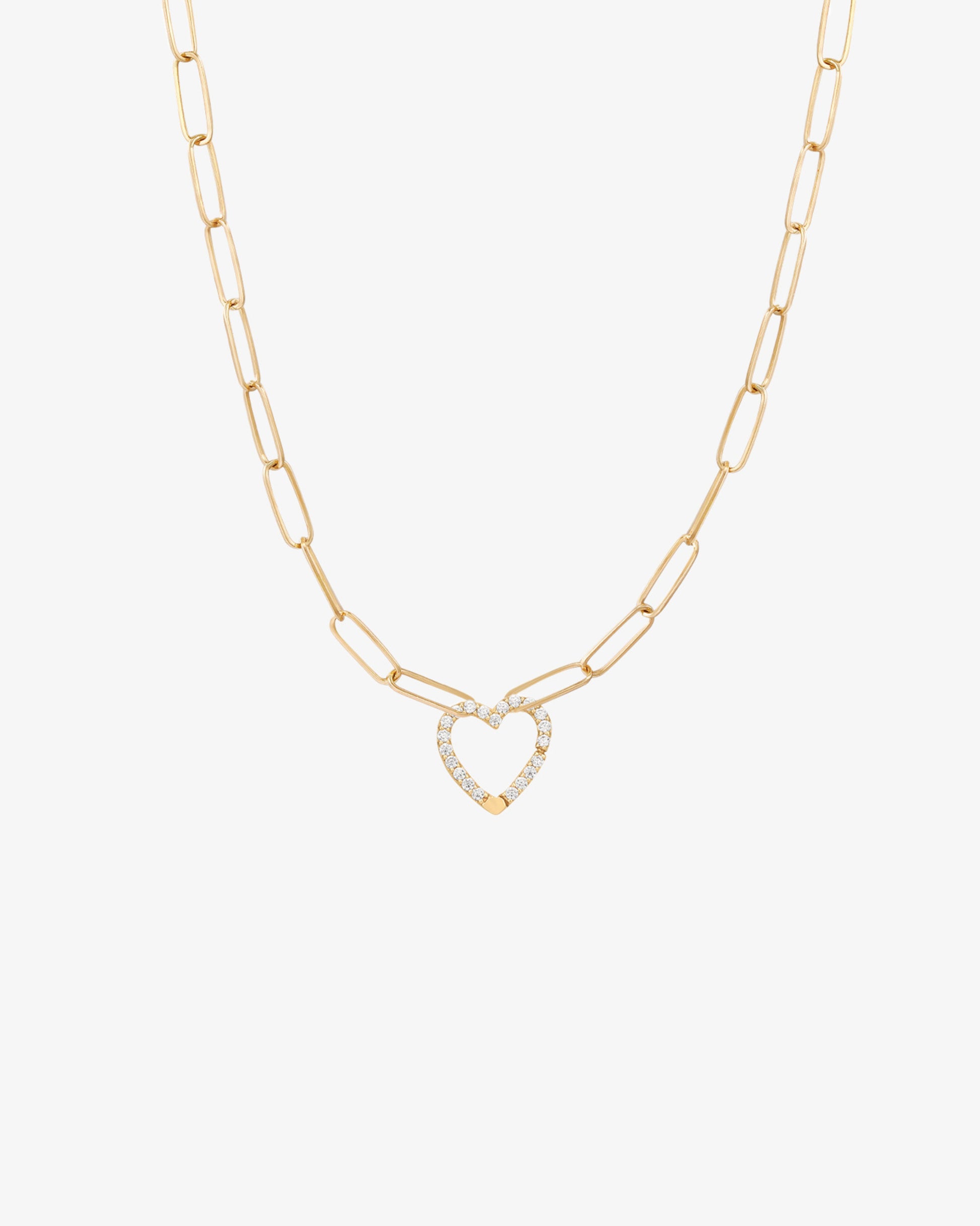 Heart Paperclip Chain Necklace