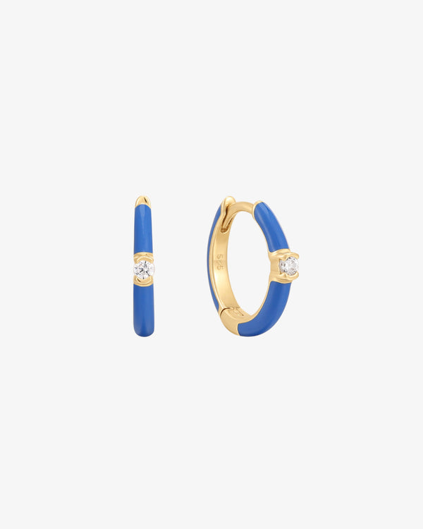 Enamel Round Huggie Earring