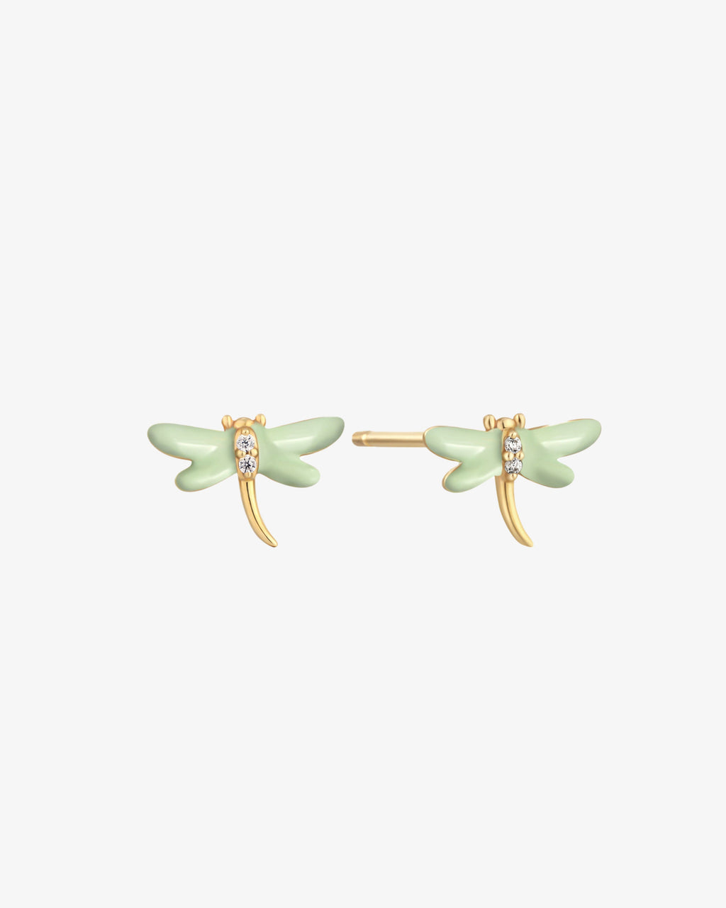 Mint Dragonfly Stud Earring
