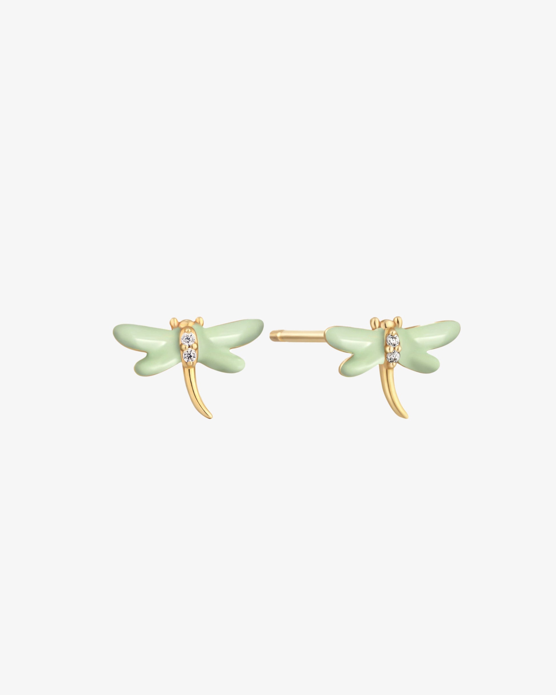 Mint Dragonfly Stud Earring