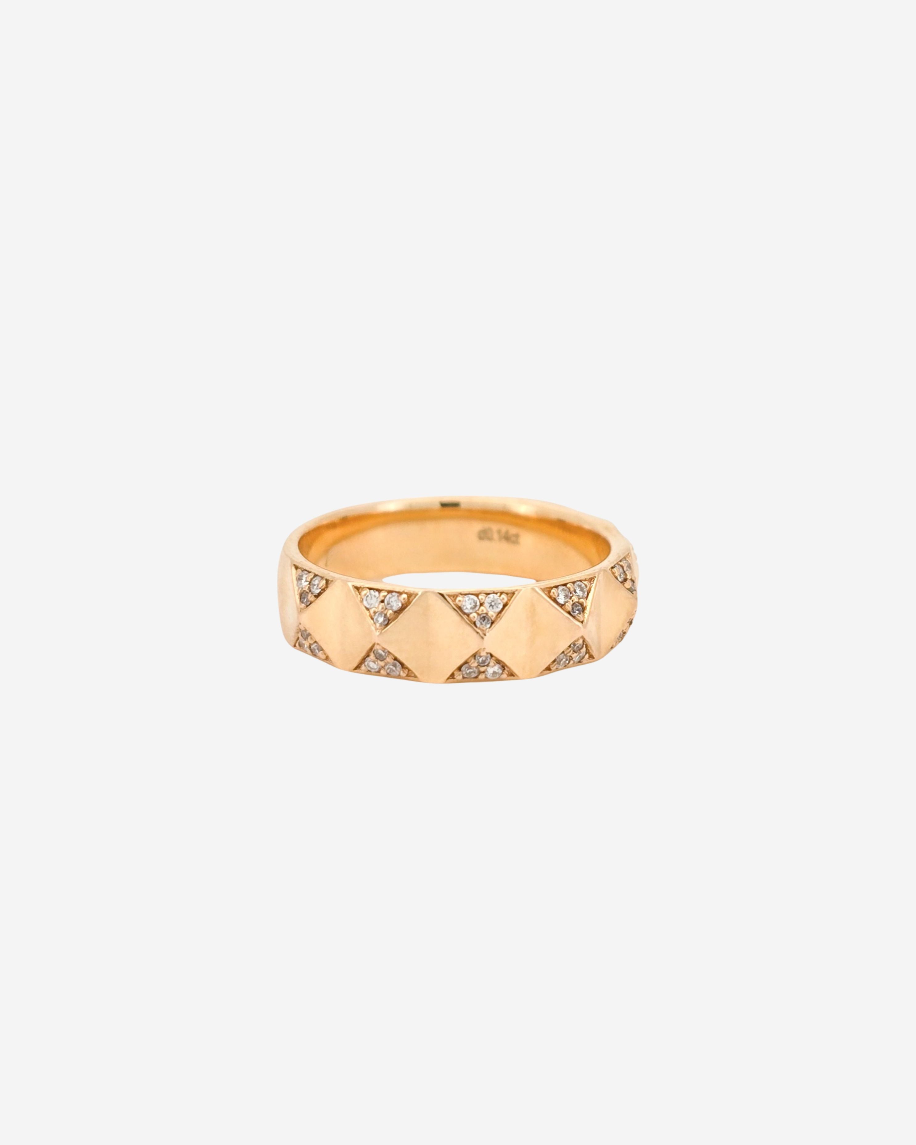 Matrix Diamond Ring | Geometric Gold Diamond Band | VUOI Jewellery