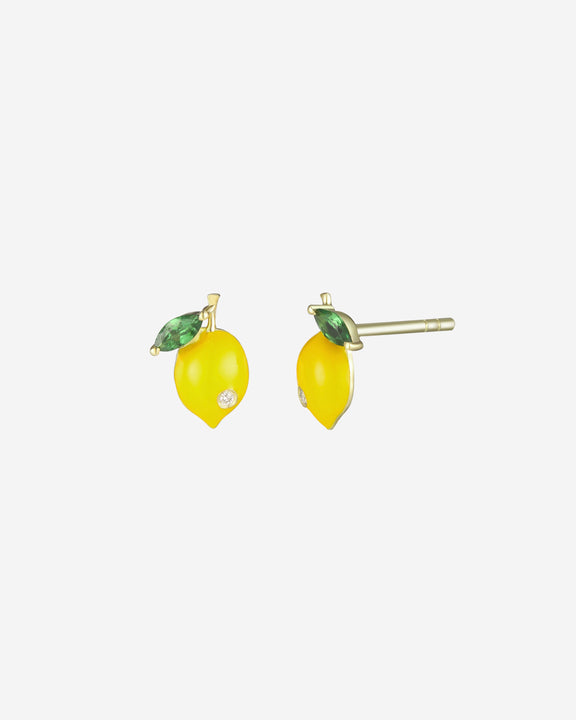 Lemon Enamel Stud Earring