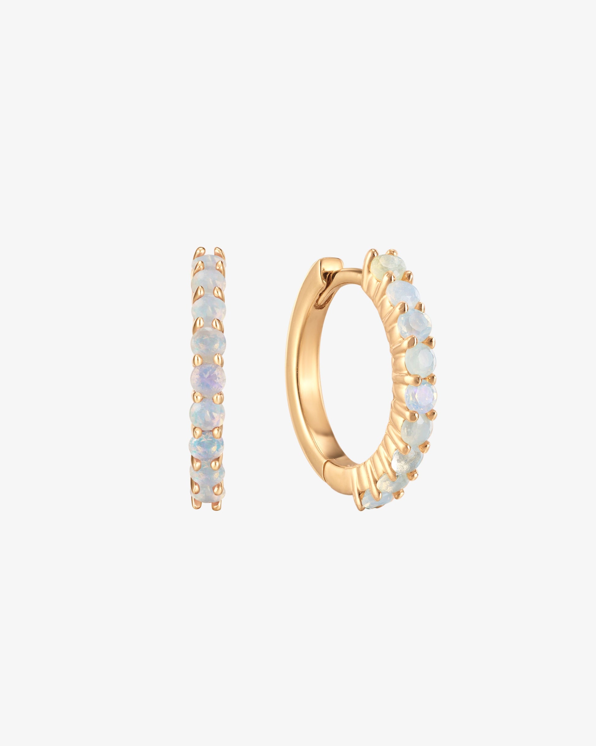 October Birthstone Opal Huggie Earring