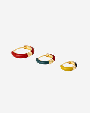 Large Enamel Huggie Earring