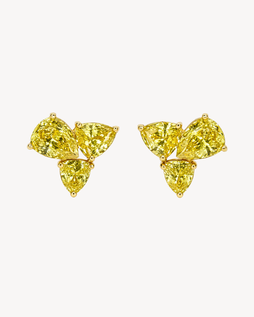 Trio Pear Yellow Studs