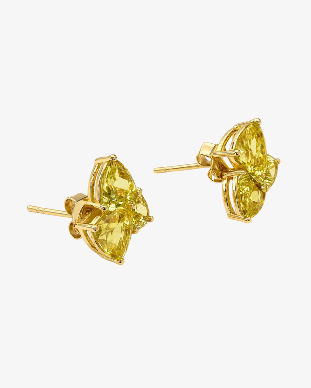 Trio Pear Yellow Studs