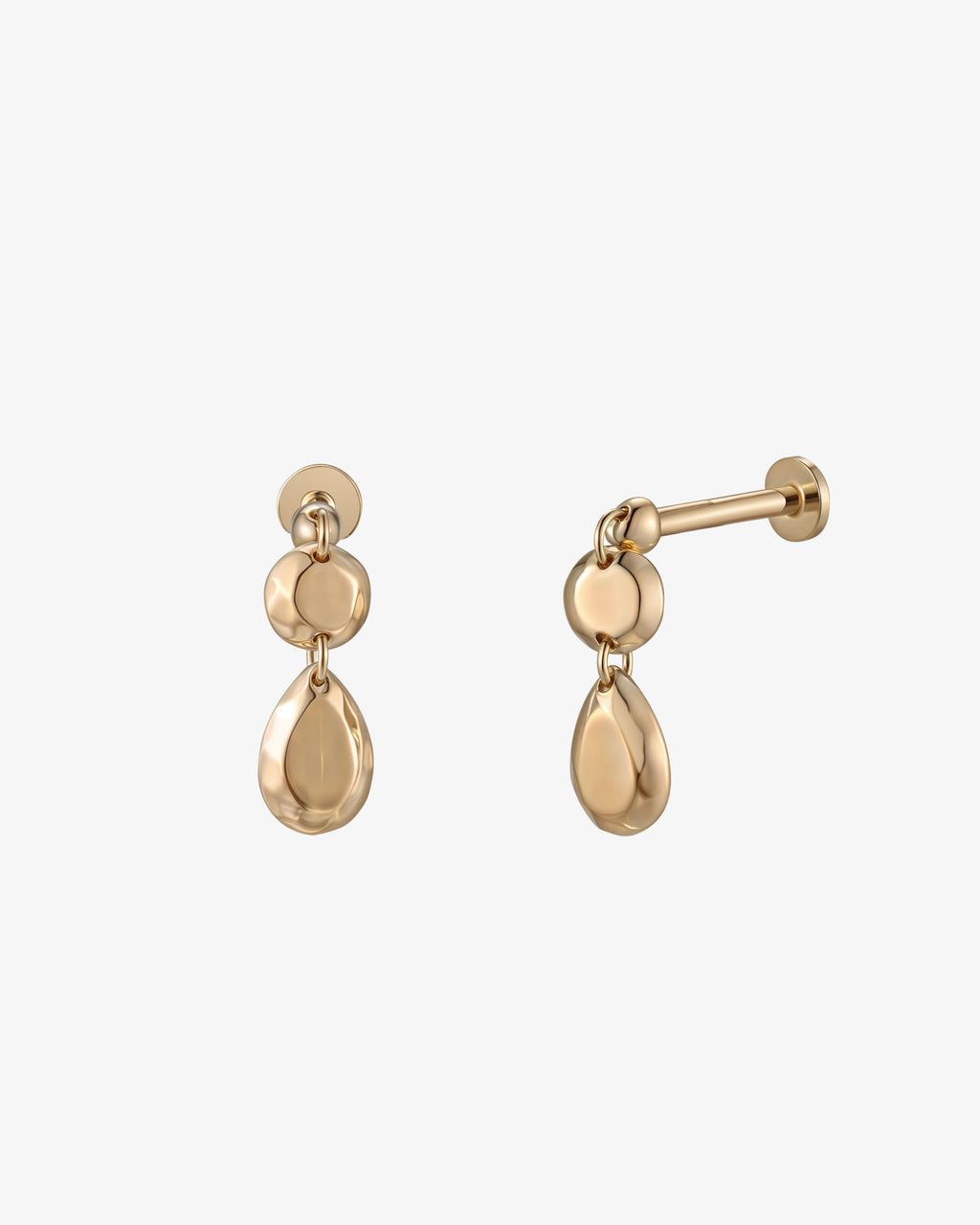 Gold Droplet Flatback Earring