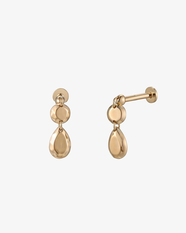 Gold Droplet Flatback Earring