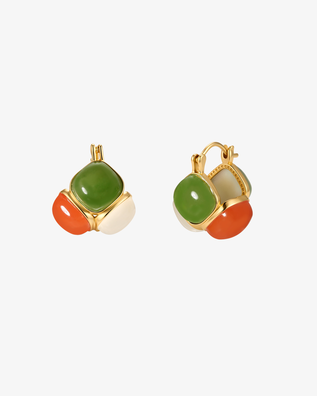 Trinity Jade Huggie Earrings