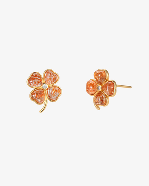 Amber Blossom Stud Earrings