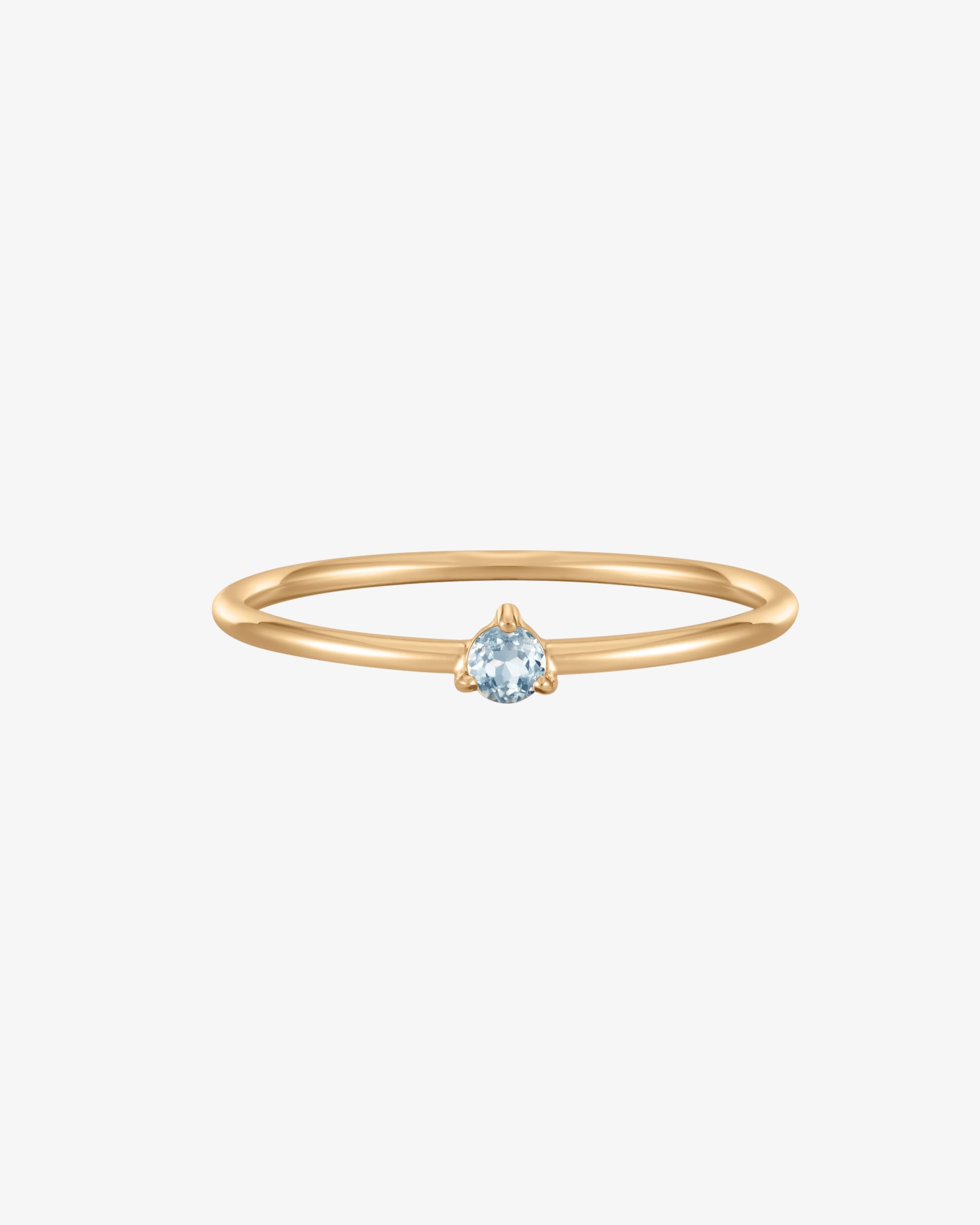 March Birthstone Aquamarine Solitaire Ring