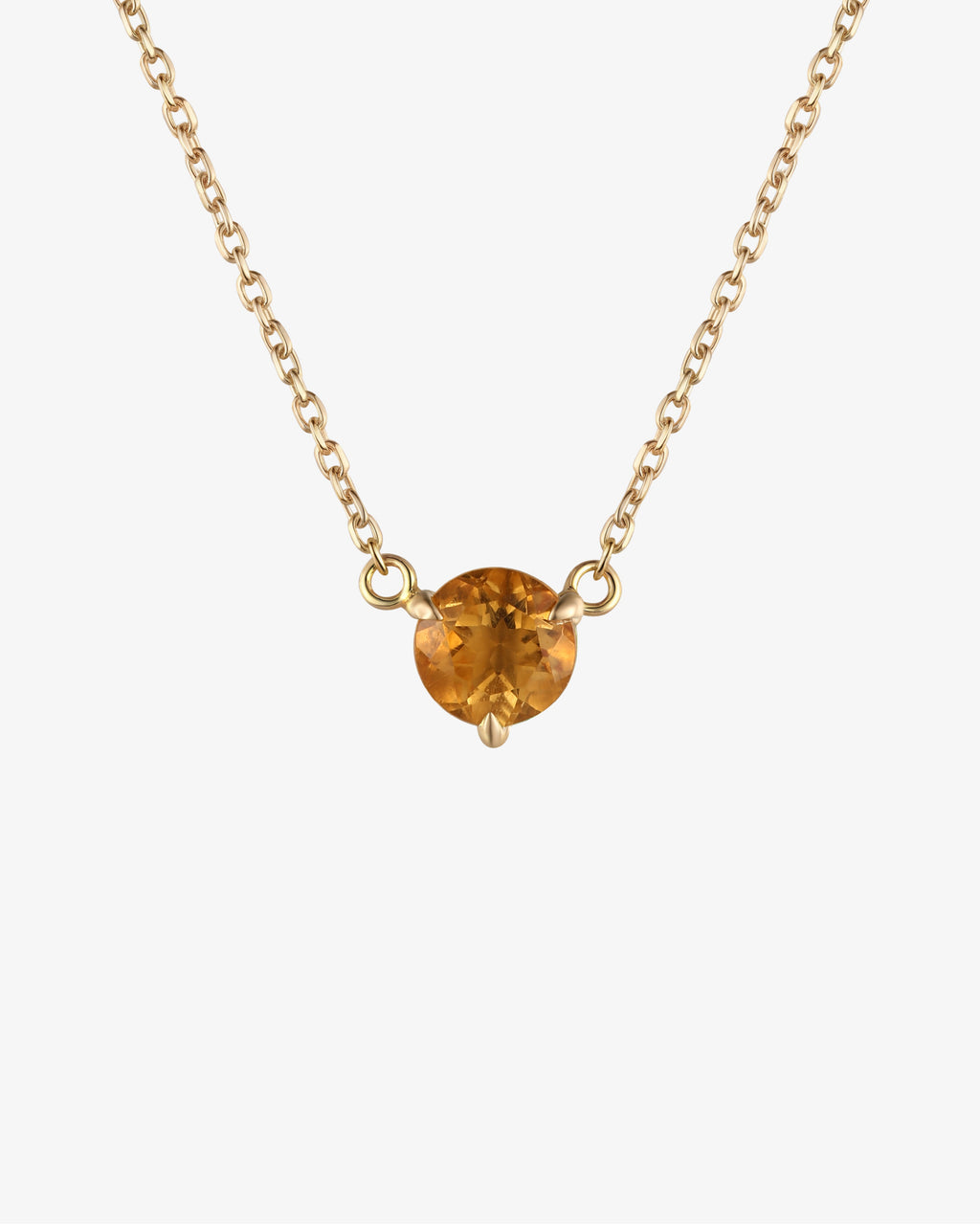 November Birthstone Citrin Solitaire Necklace