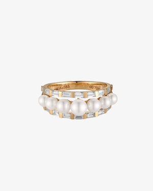 Sienna Baguette & Pearl Ring