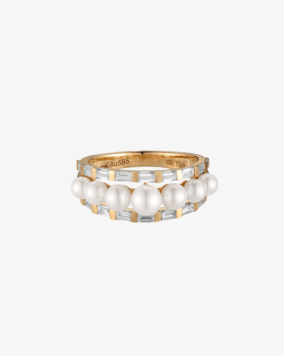 Sienna Baguette & Pearl Ring