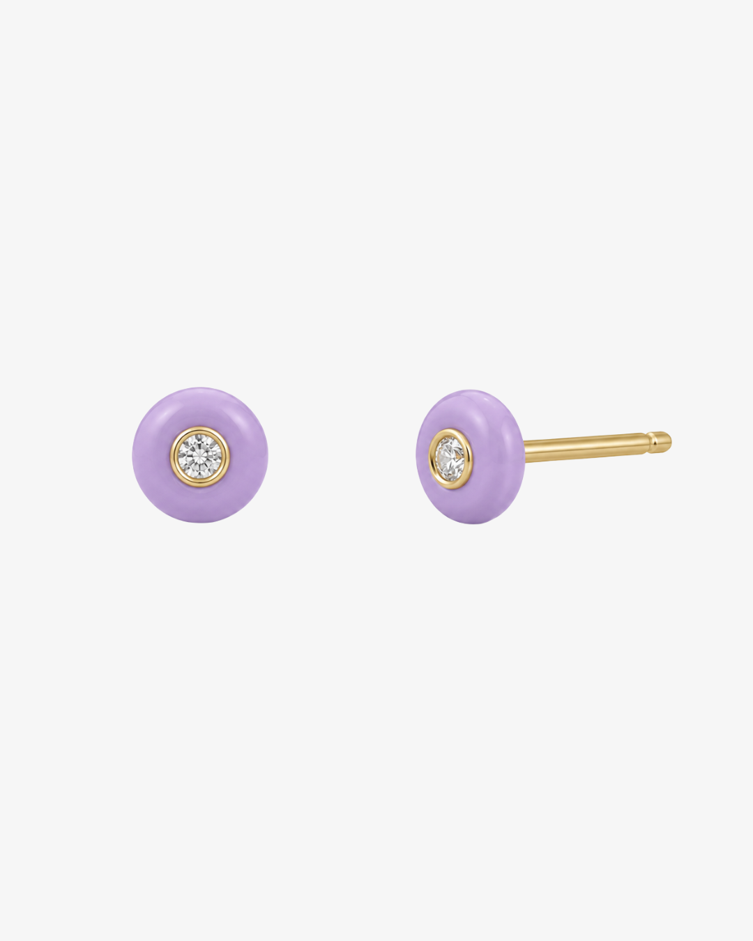 Lilac Aura Enamel Stud